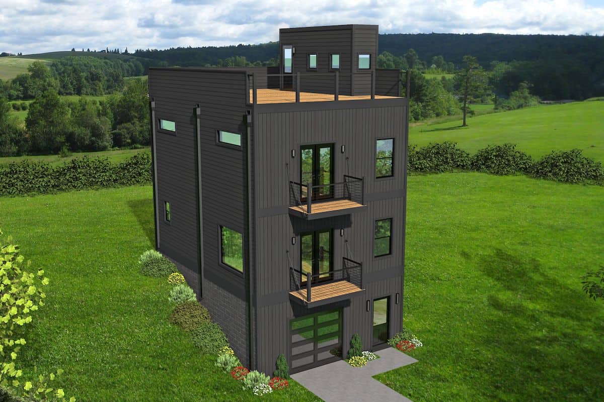 Modern style house (ThePlanCollection:  Plan #196-1215)