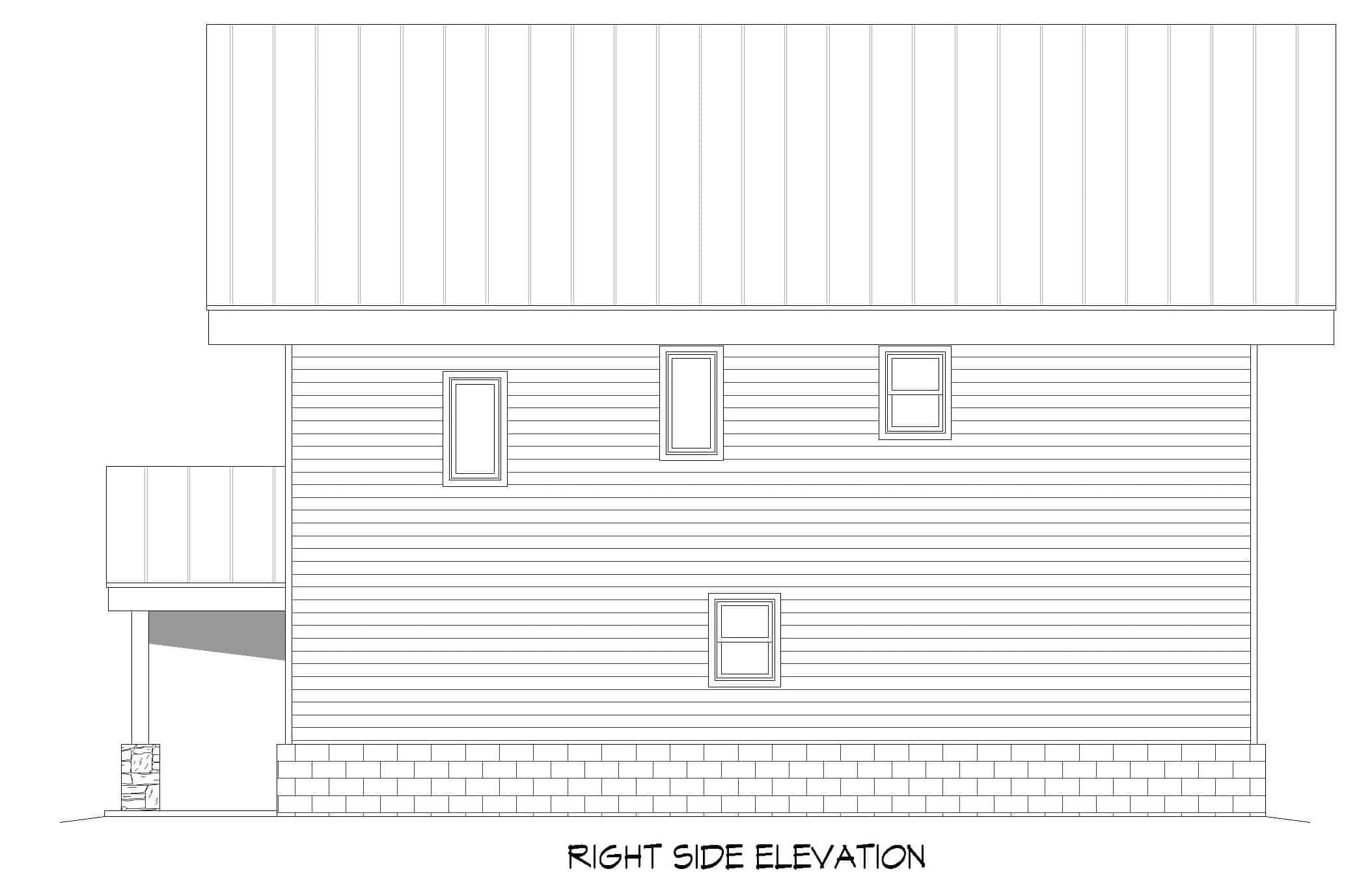 Home Plan Right Elevation of this 2-Bedroom,1727 Sq Ft Plan -196-1216