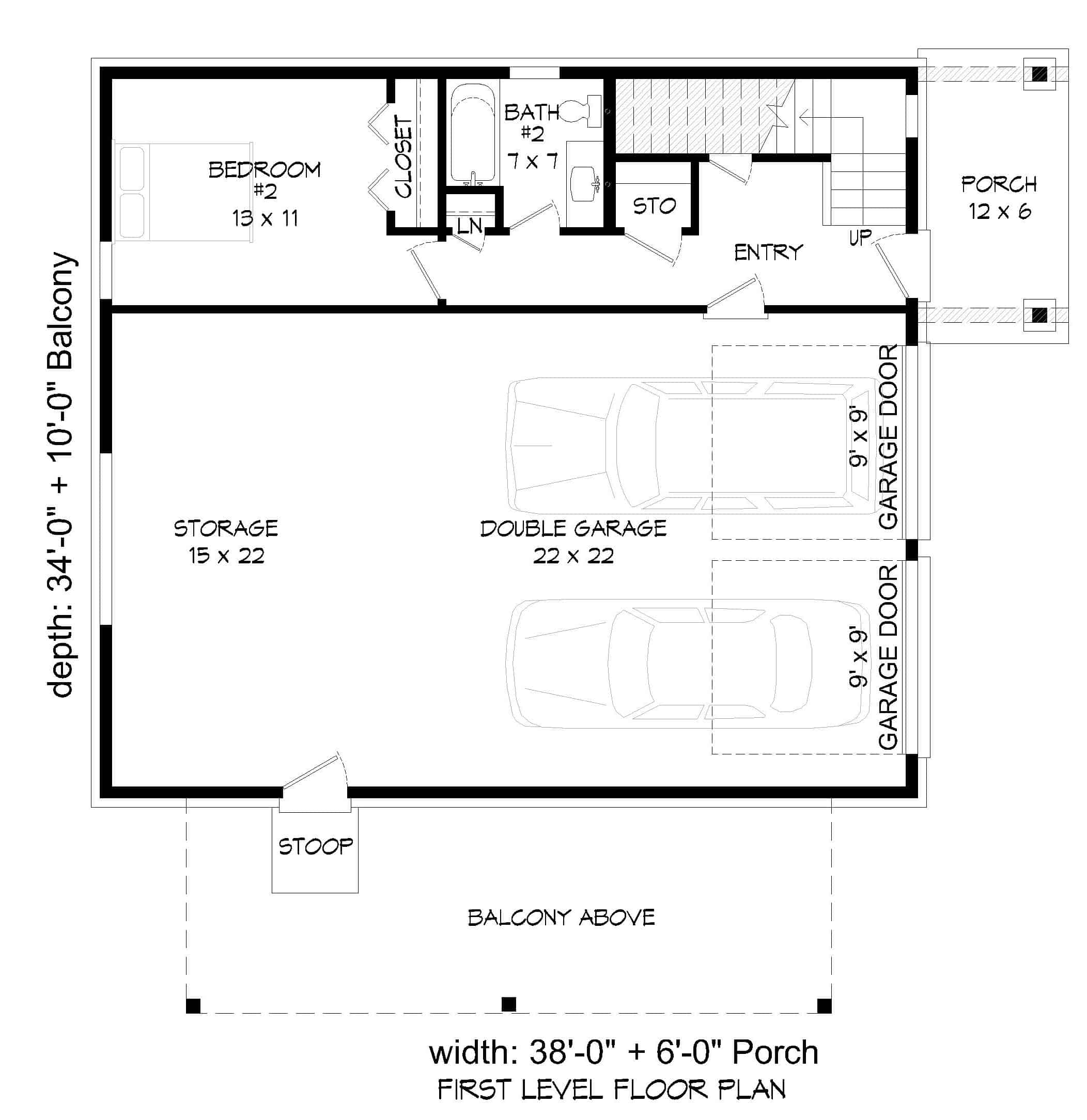 Floor Plan Main Level of Contemporary Plan #196-1216