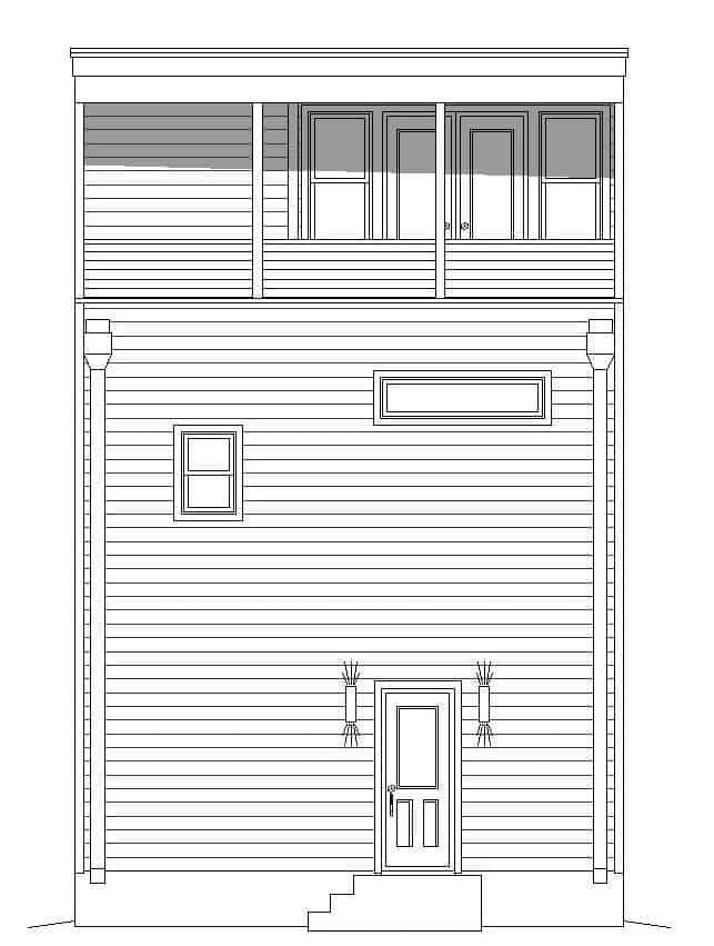 Home Plan Rear Elevation of this 3-Bedroom,2030 Sq Ft Plan -196-1218