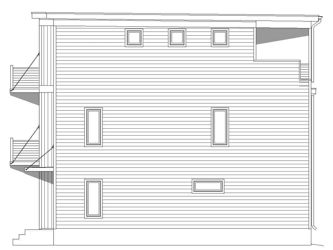 Home Plan Right Elevation of this 3-Bedroom,2030 Sq Ft Plan -196-1218