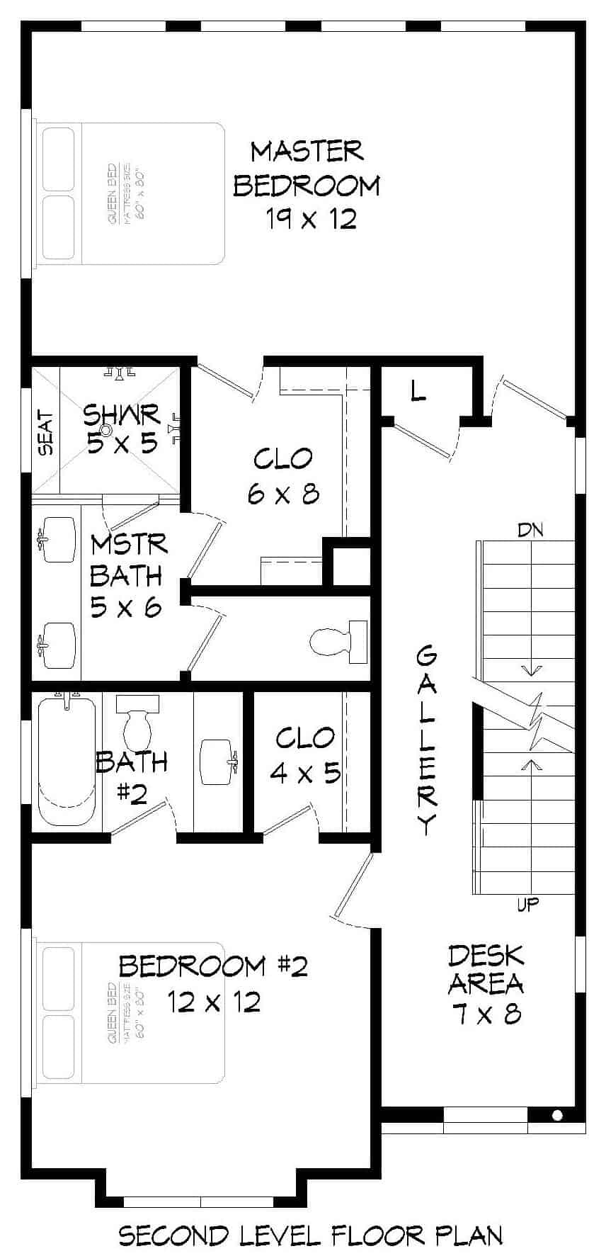 Upper Level of Contemporary Plan #196-1220