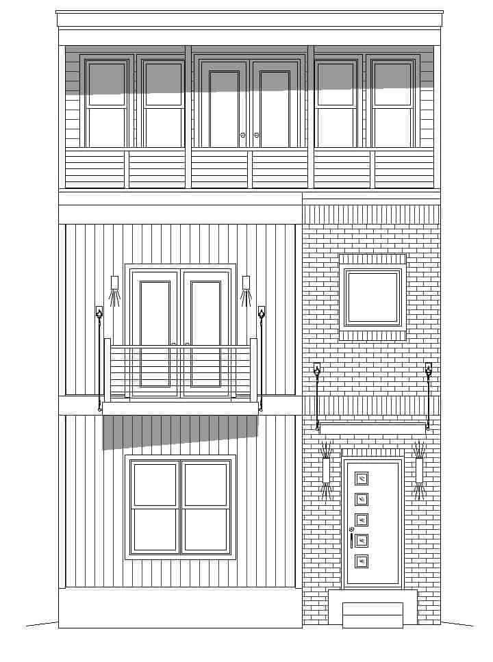 Home Plan Front Elevation of this 3-Bedroom,2200 Sq Ft Plan -196-1221
