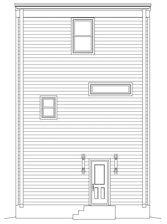 Home Plan Rear Elevation of this 3-Bedroom,2200 Sq Ft Plan -196-1221