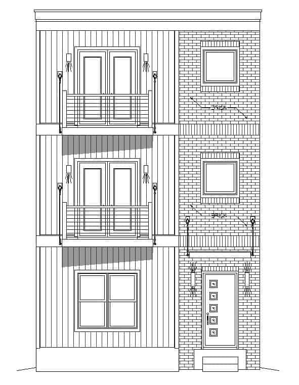 Home Plan Front Elevation of this 3-Bedroom,2215 Sq Ft Plan -196-1222