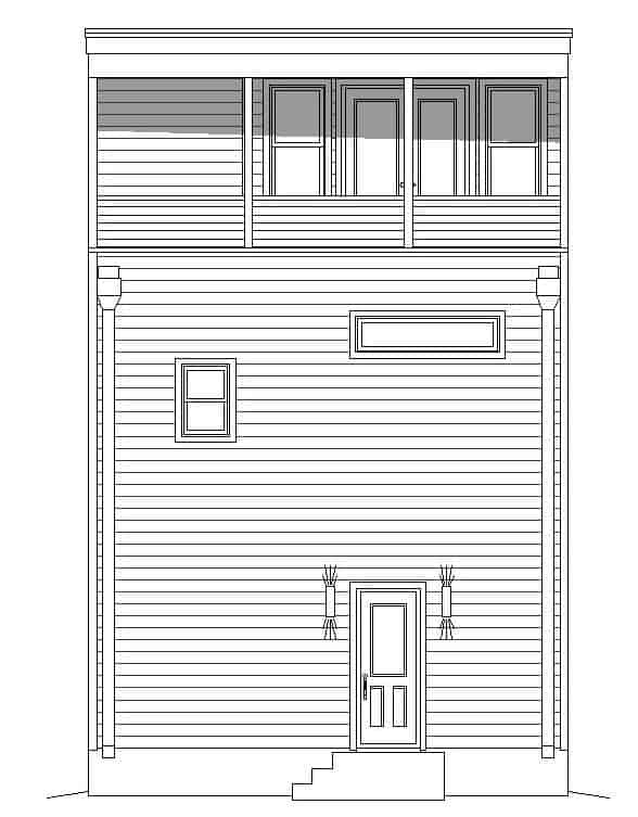 Home Plan Rear Elevation of this 3-Bedroom,2215 Sq Ft Plan -196-1222