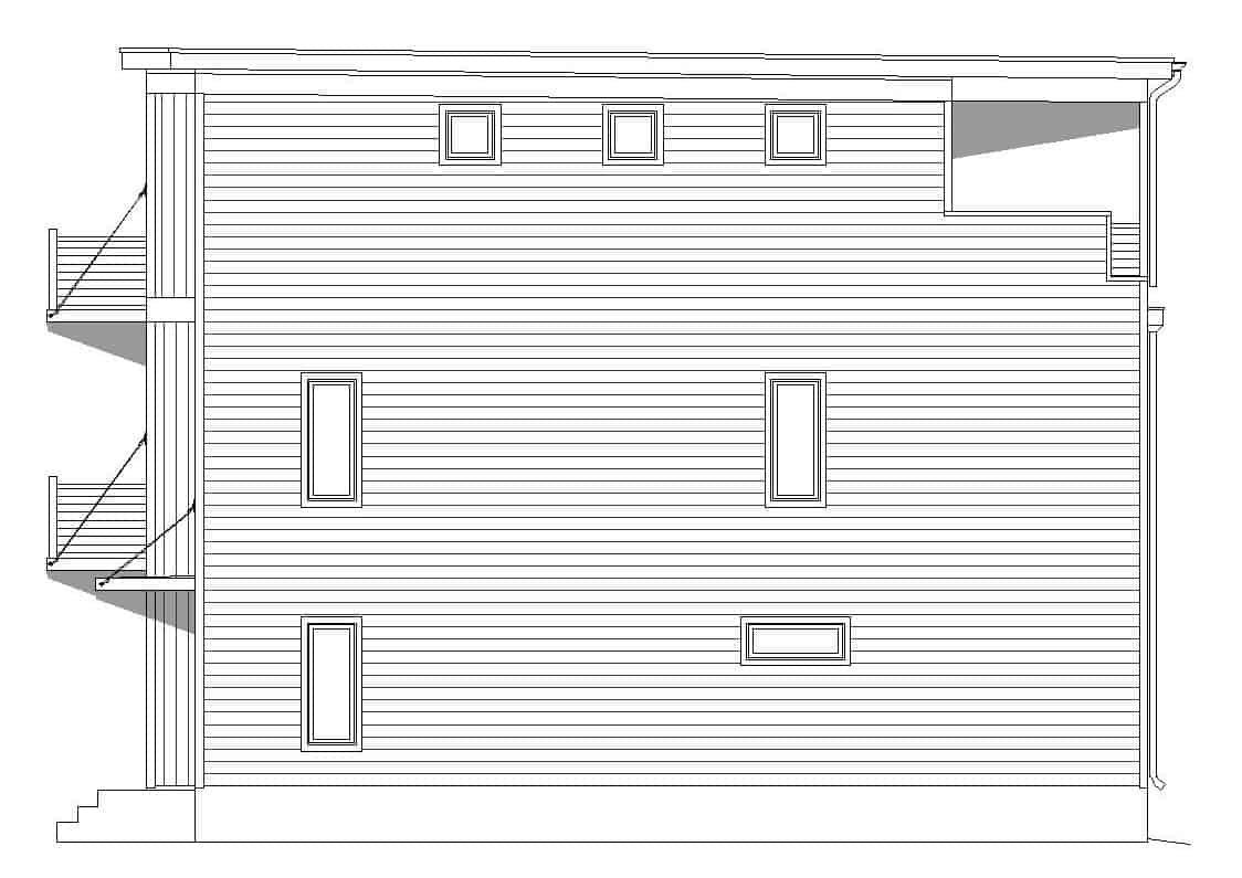 Home Plan Rear Elevation of this 3-Bedroom,2215 Sq Ft Plan -196-1222
