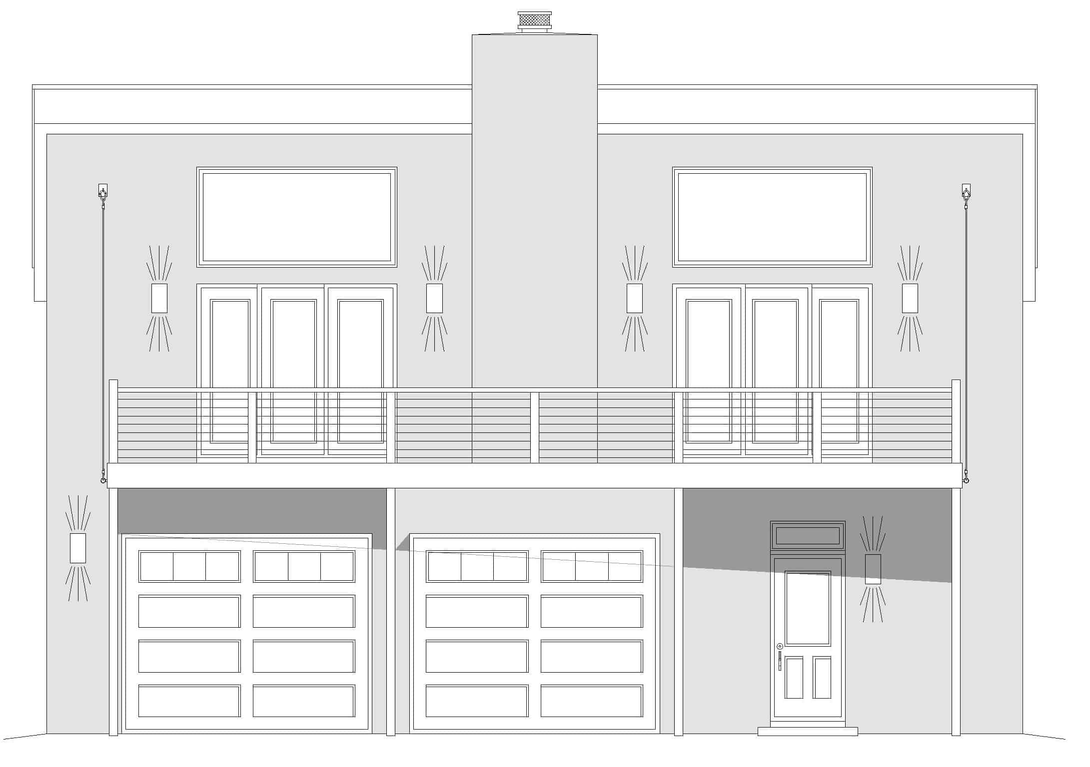 Home Plan Front Elevation of this 1-Bedroom,1265 Sq Ft Plan -196-1223