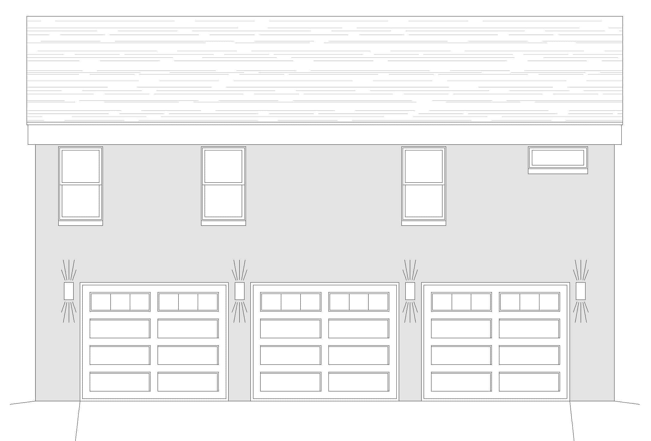 Home Plan Rear Elevation of this 1-Bedroom,1265 Sq Ft Plan -196-1223