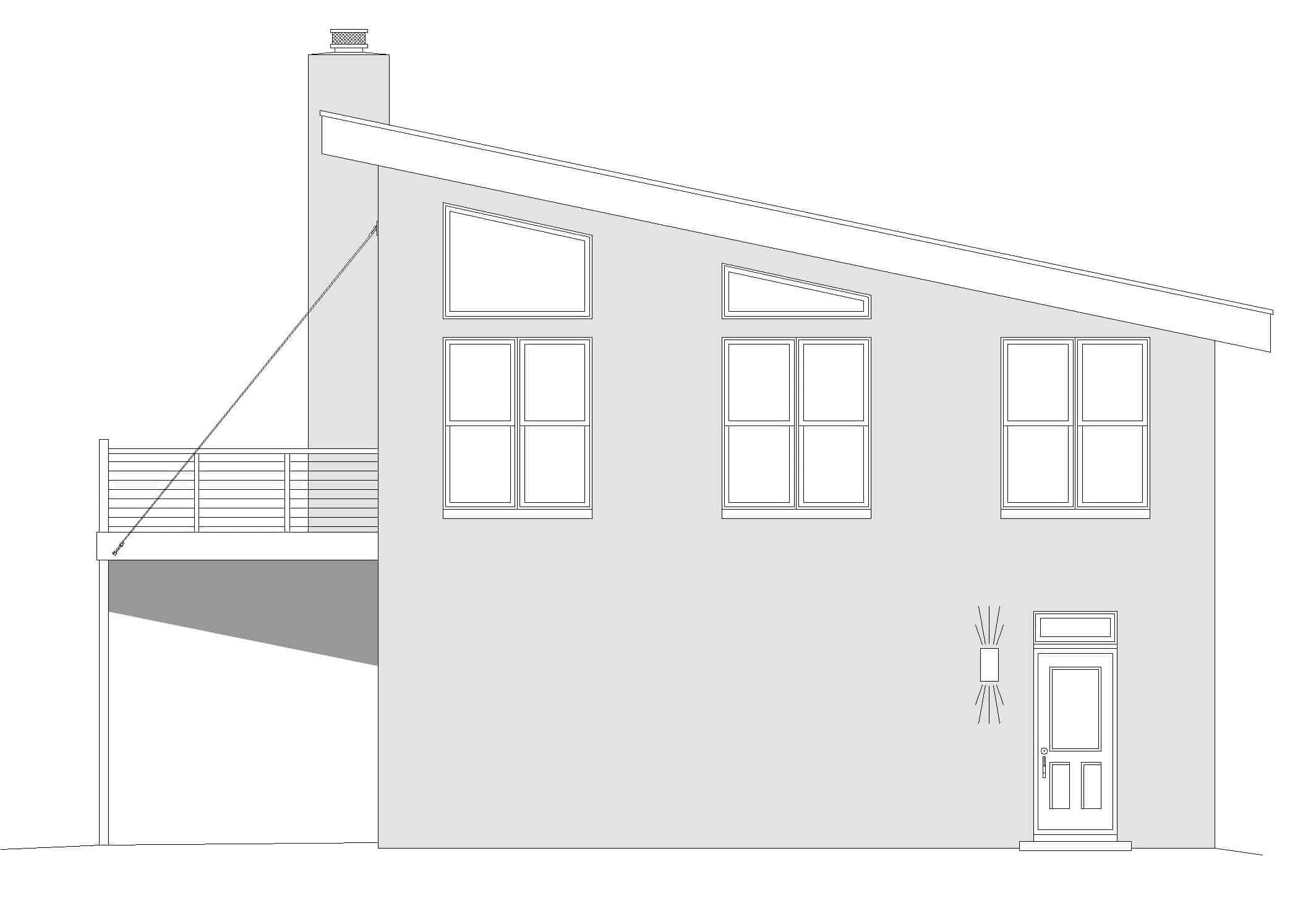 Home Plan Right Elevation of this 1-Bedroom,1265 Sq Ft Plan -196-1223