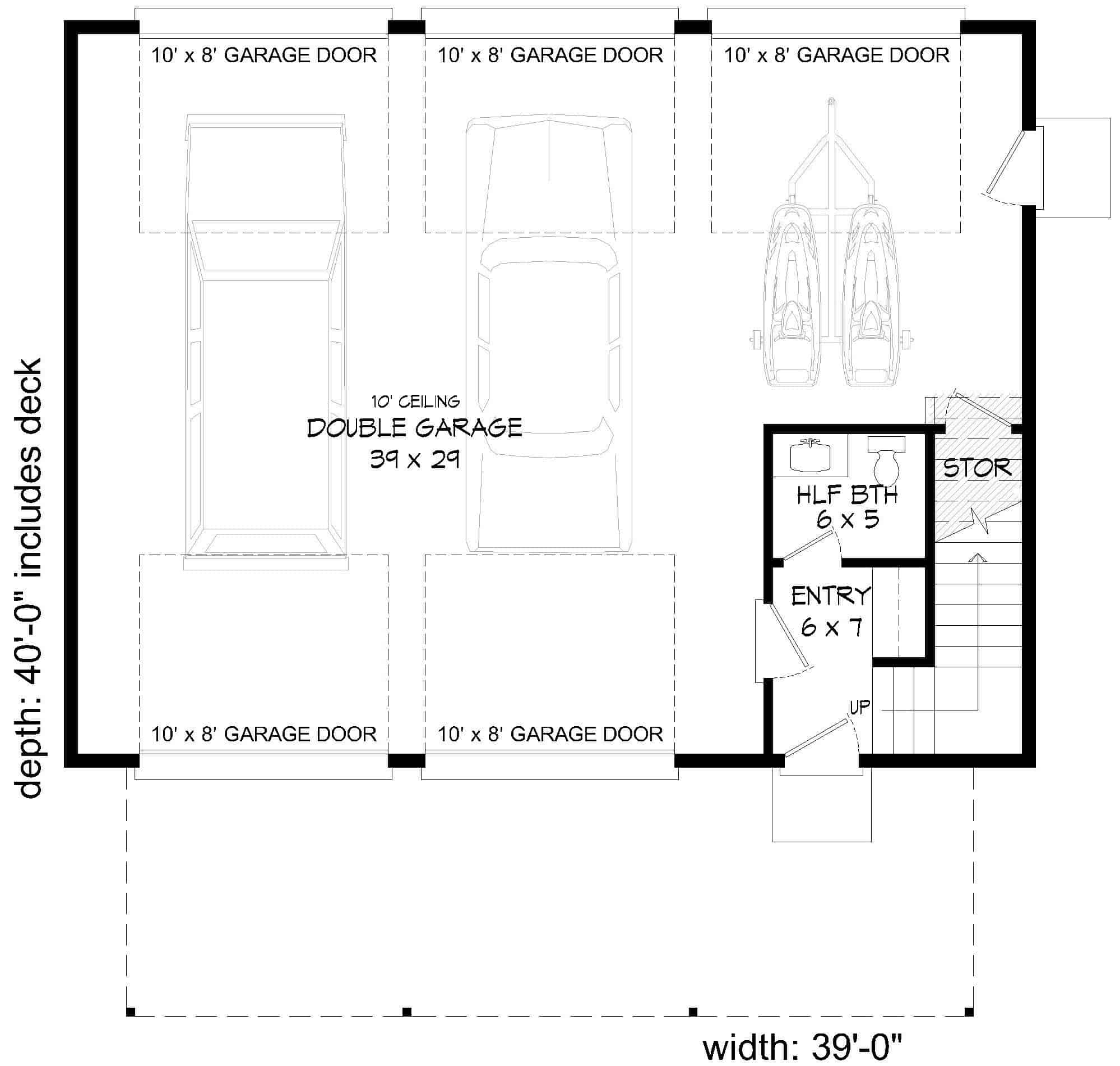 Garage of Contemporary Plan #196-1223