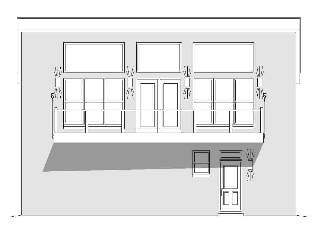 Home Plan Front Elevation of this 1-Bedroom,1200 Sq Ft Plan -196-1224
