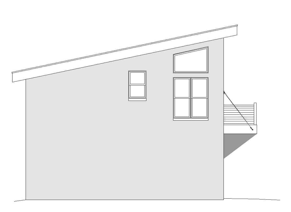 Home Plan Left Elevation of this 1-Bedroom,1200 Sq Ft Plan -196-1224