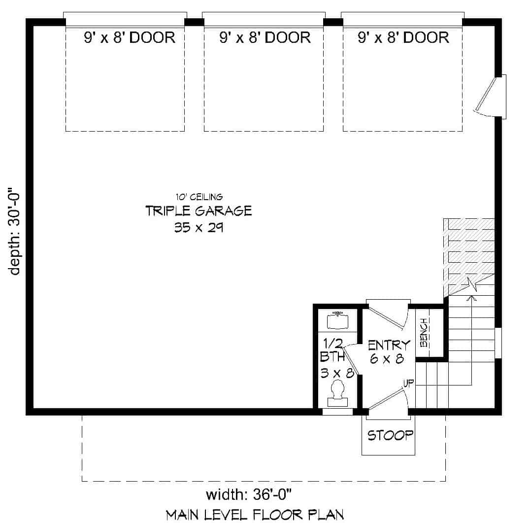 Garage of Contemporary Plan #196-1224