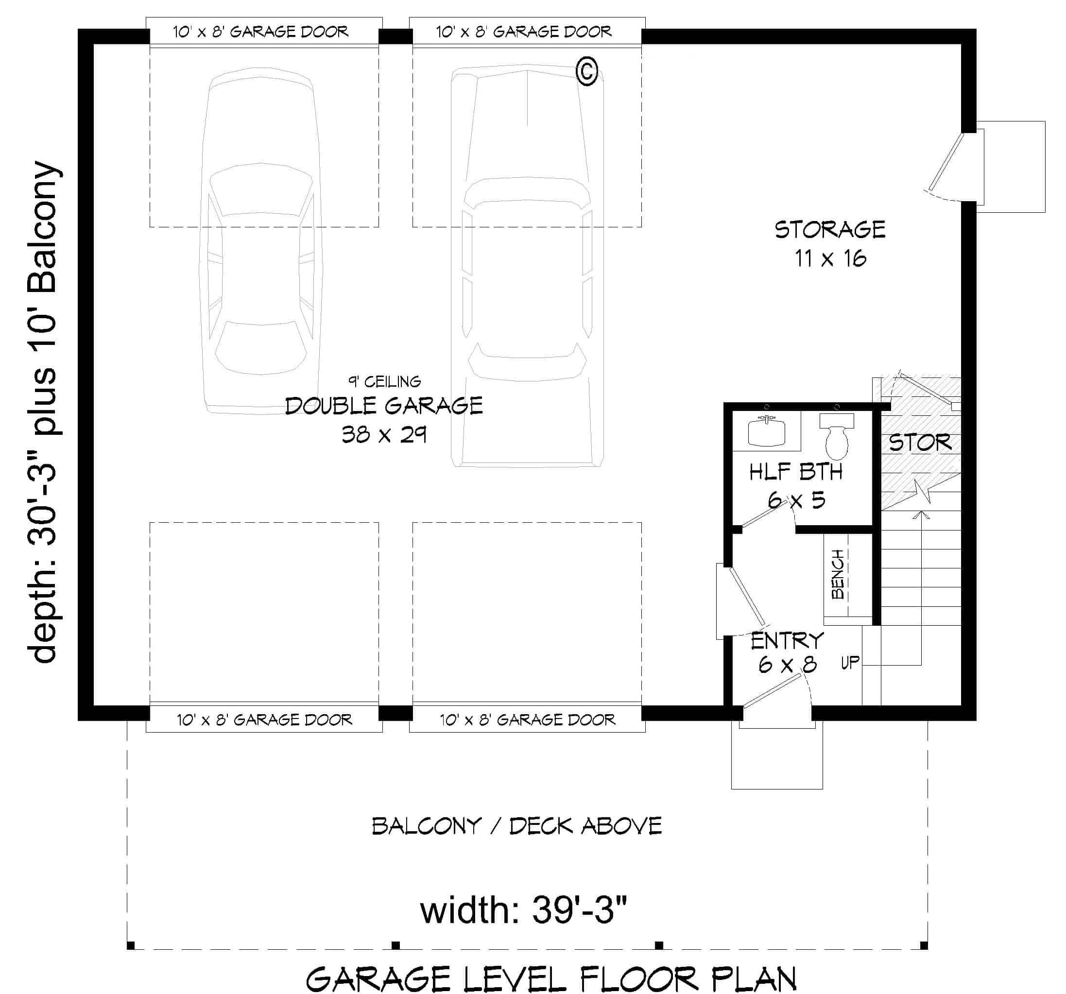 Garage of Contemporary Plan #196-1225
