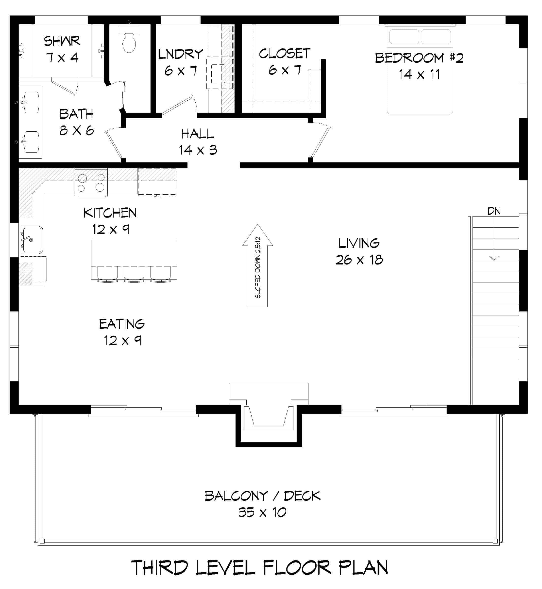 Third Story of Contemporary Plan #196-1225