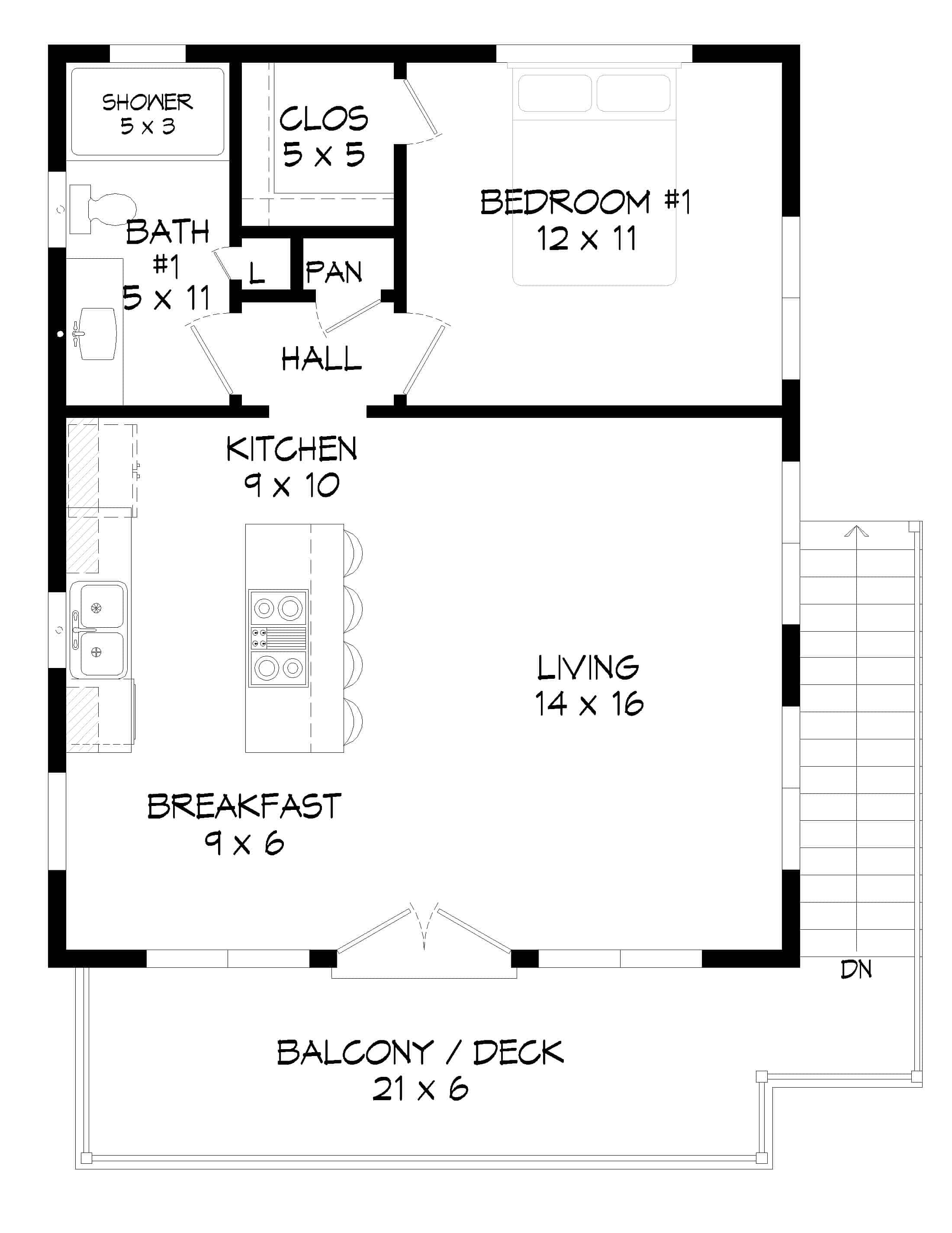 Upper Level of Contemporary Plan #196-1226