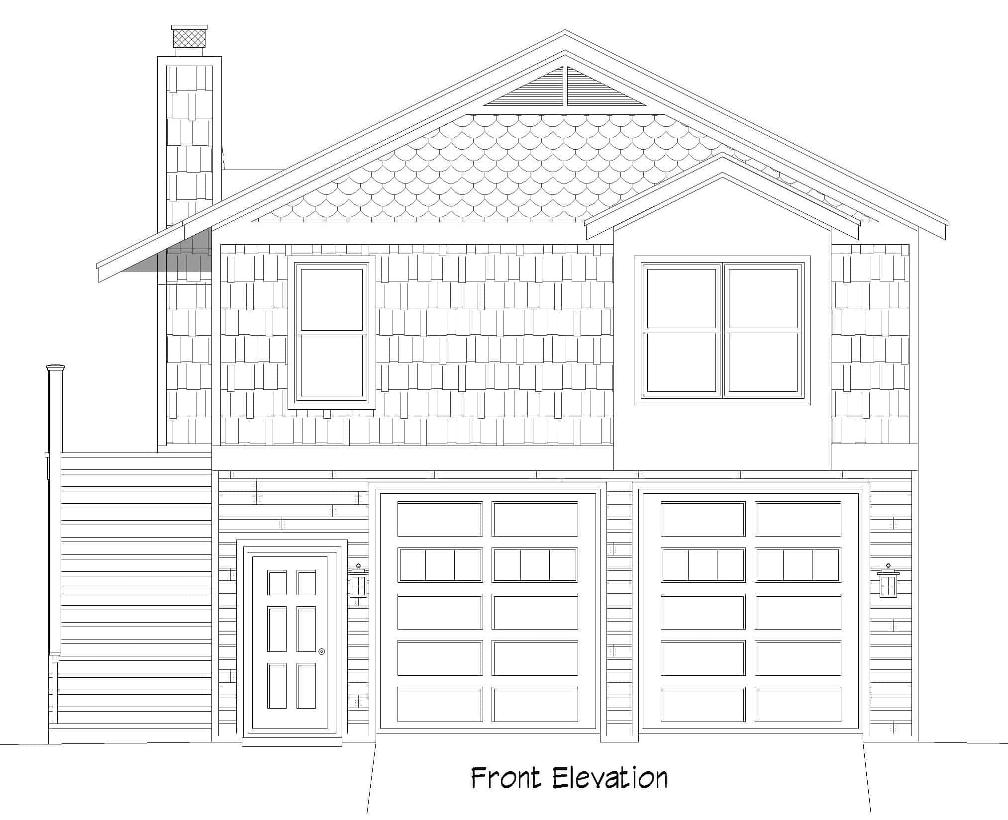 Home Plan Front Elevation of this 1-Bedroom,1284 Sq Ft Plan -196-1228