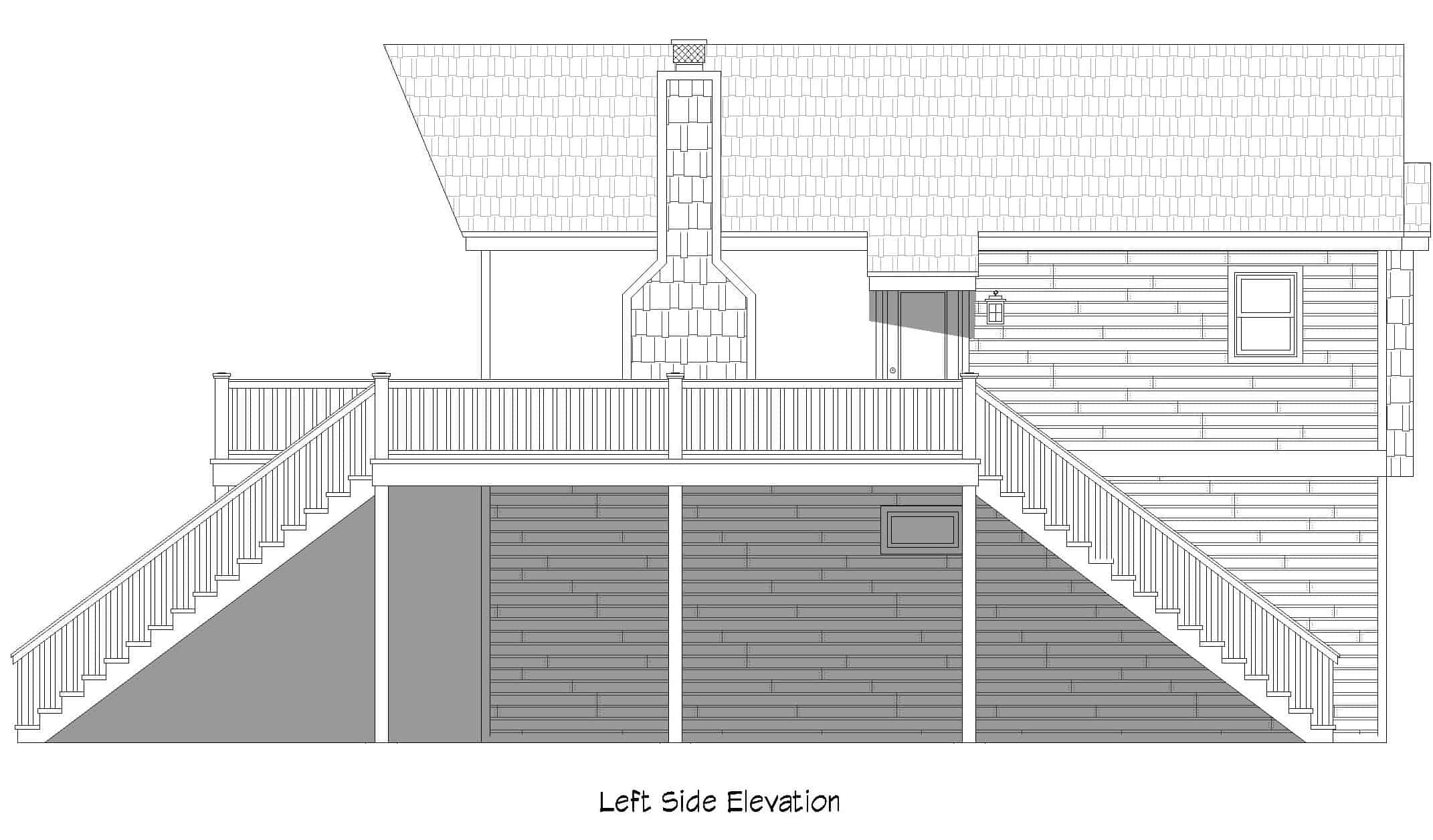 Home Plan Left Elevation of this 1-Bedroom,1284 Sq Ft Plan -196-1228