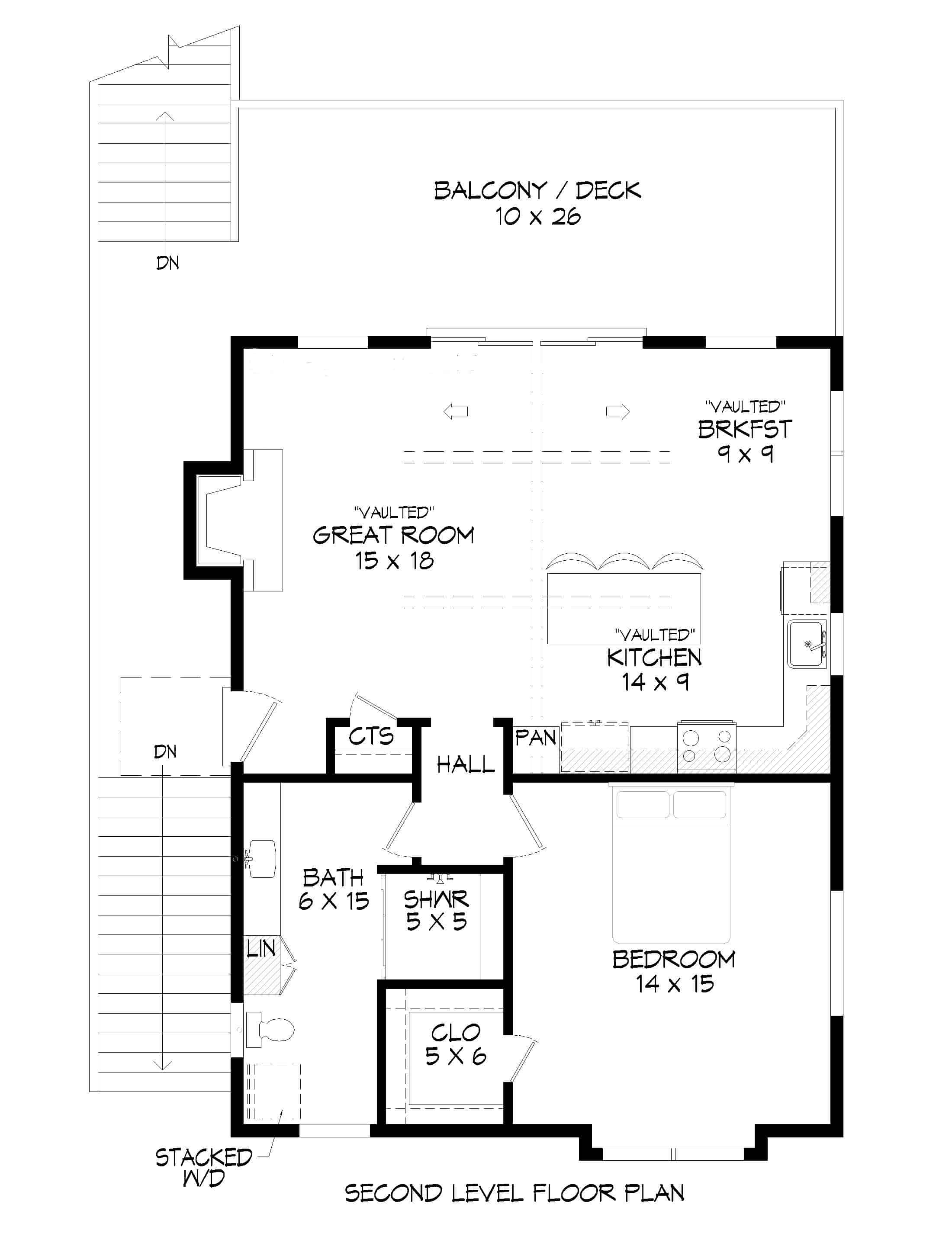 Upper Level of Garage w/Apartments Plan #196-1228
