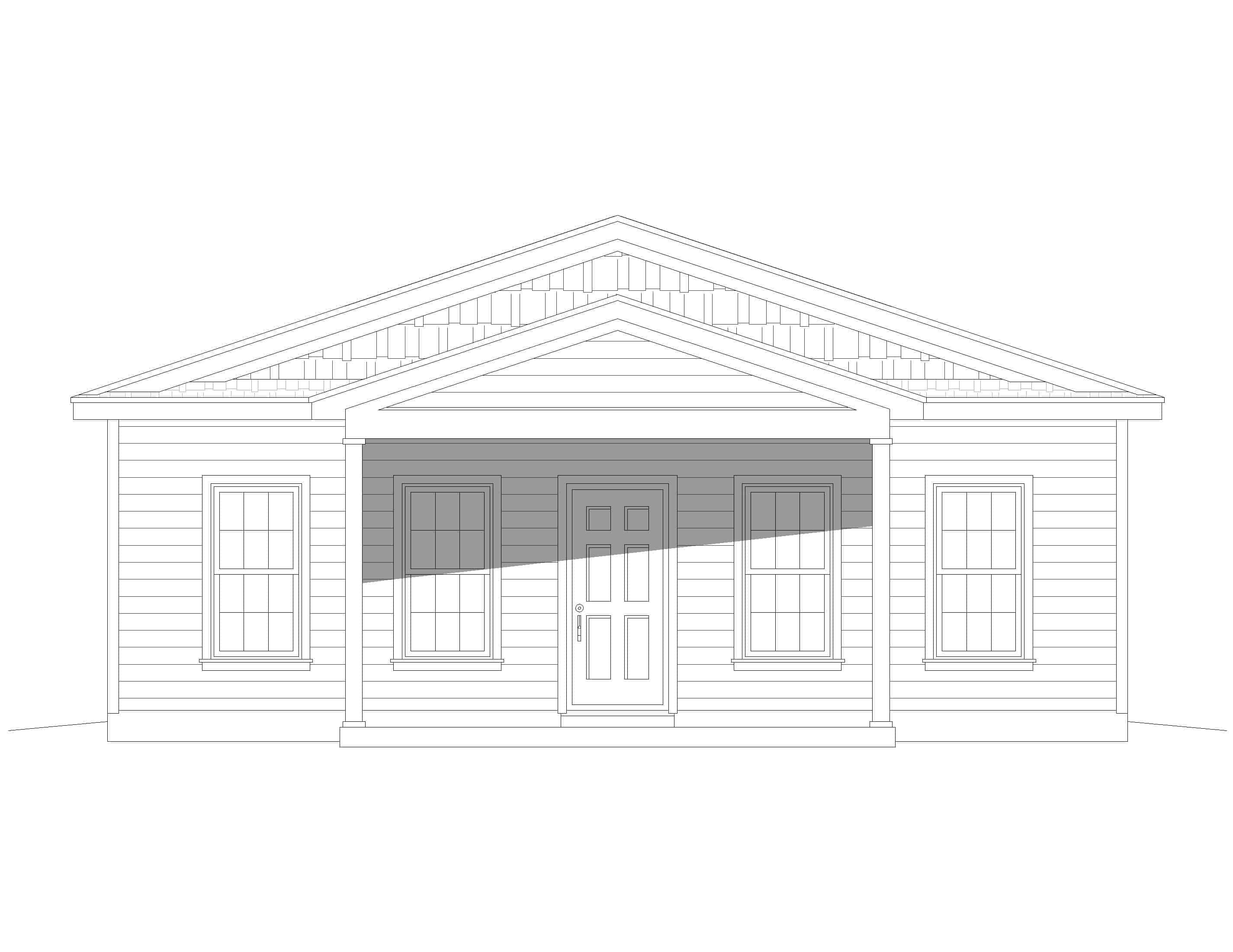 Home Plan Front Elevation of this 2-Bedroom,1050 Sq Ft Plan -196-1231
