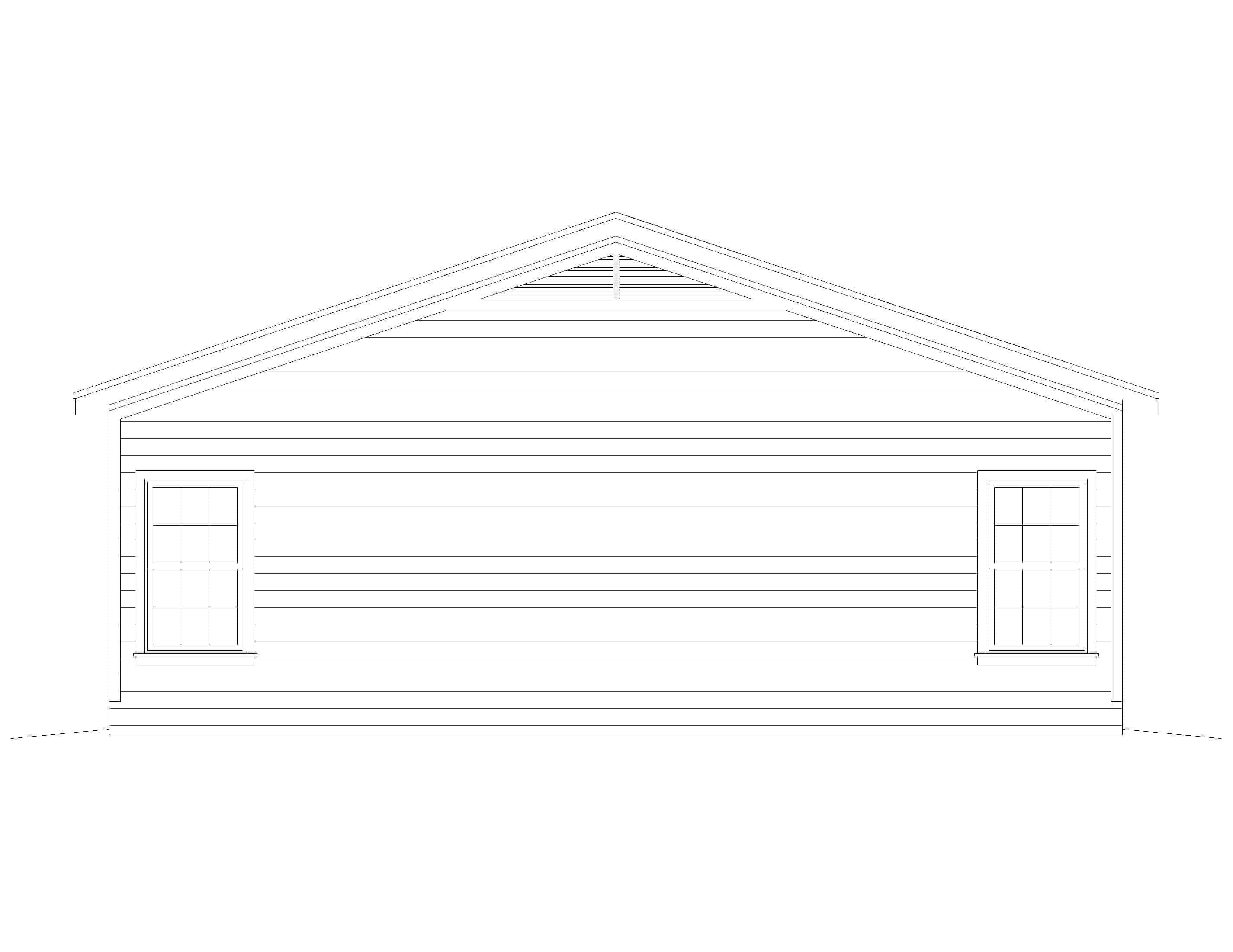 Home Plan Rear Elevation of this 2-Bedroom,1050 Sq Ft Plan -196-1231