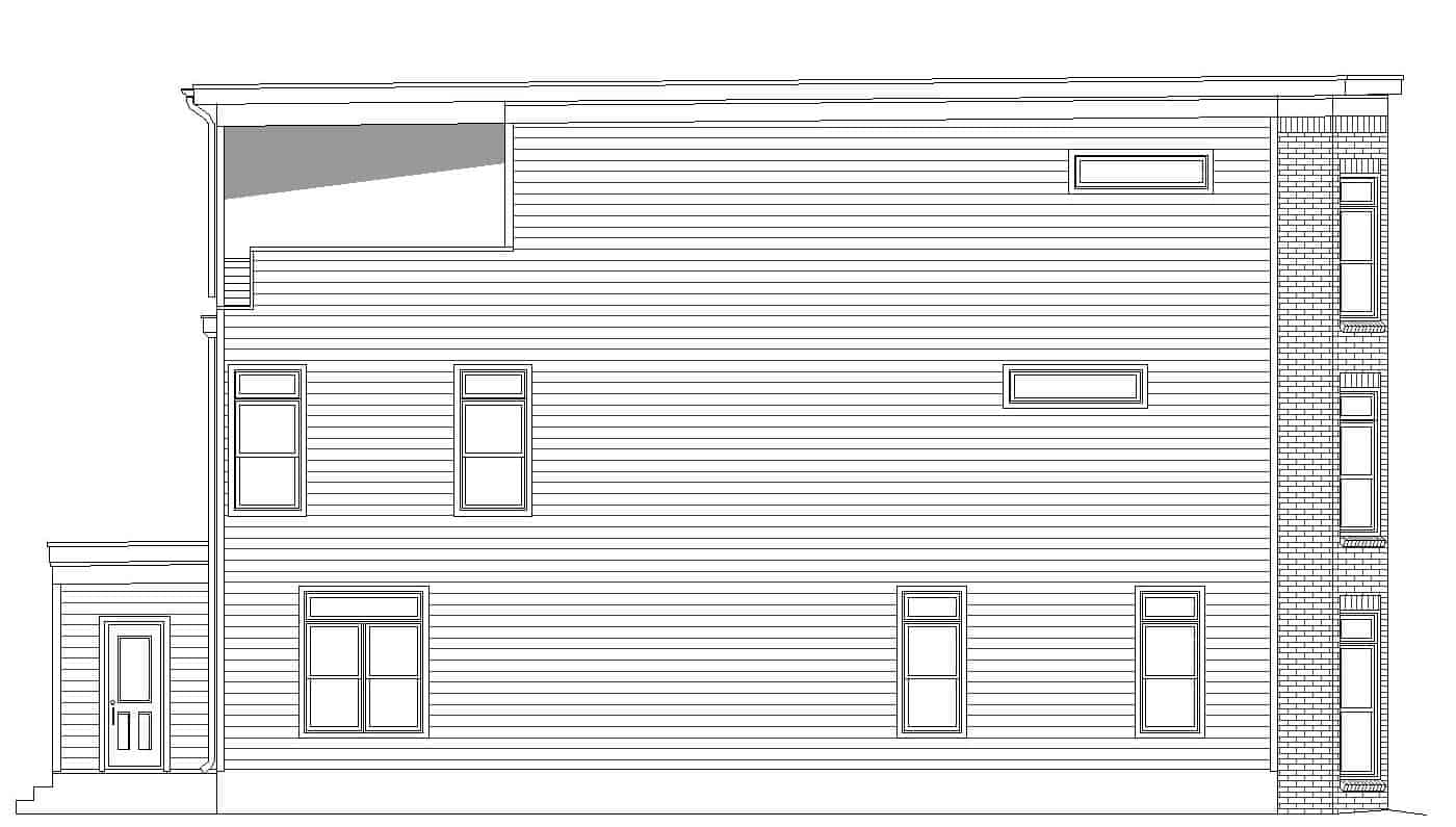 Home Plan Left Elevation of this 3-Bedroom,2843 Sq Ft Plan -196-1232