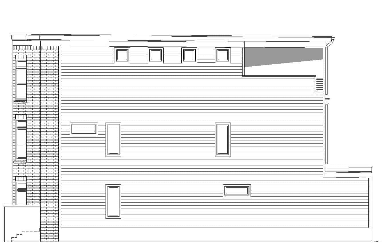 Home Plan Right Elevation of this 3-Bedroom,2843 Sq Ft Plan -196-1232