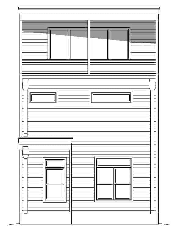 Home Plan Rear Elevation of this 3-Bedroom,2843 Sq Ft Plan -196-1232