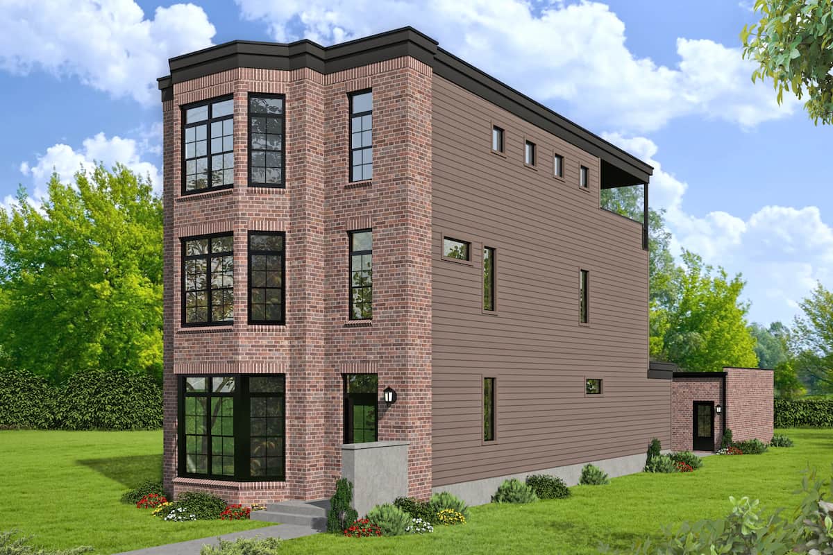 Modern style house (ThePlanCollection: Plan #196-1232)