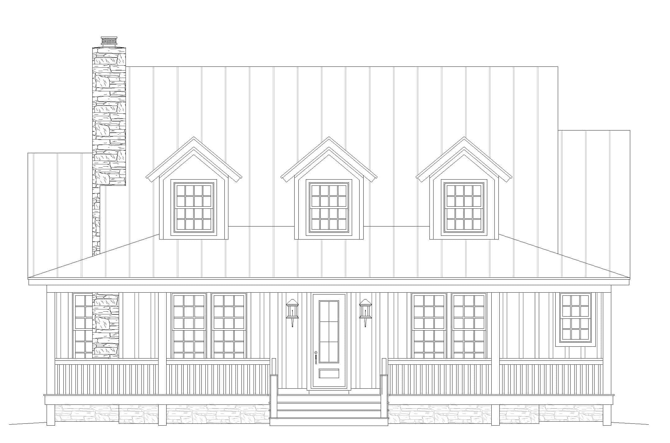 Home Plan Front Elevation of this 3-Bedroom,2271 Sq Ft Plan -196-1235