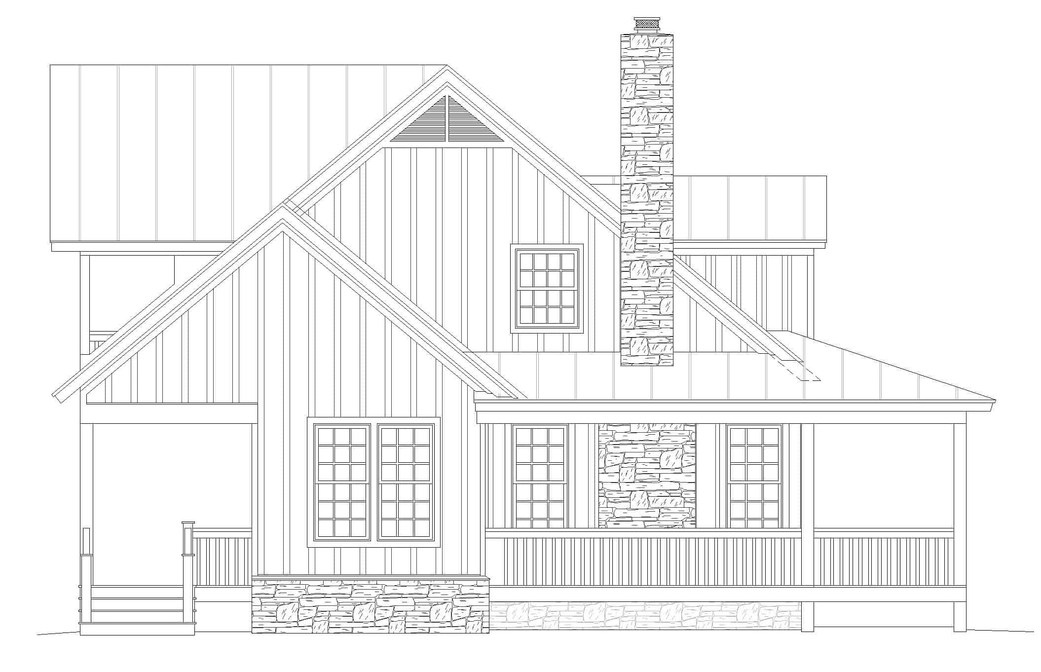 Home Plan Left Elevation of this 3-Bedroom,2271 Sq Ft Plan -196-1235