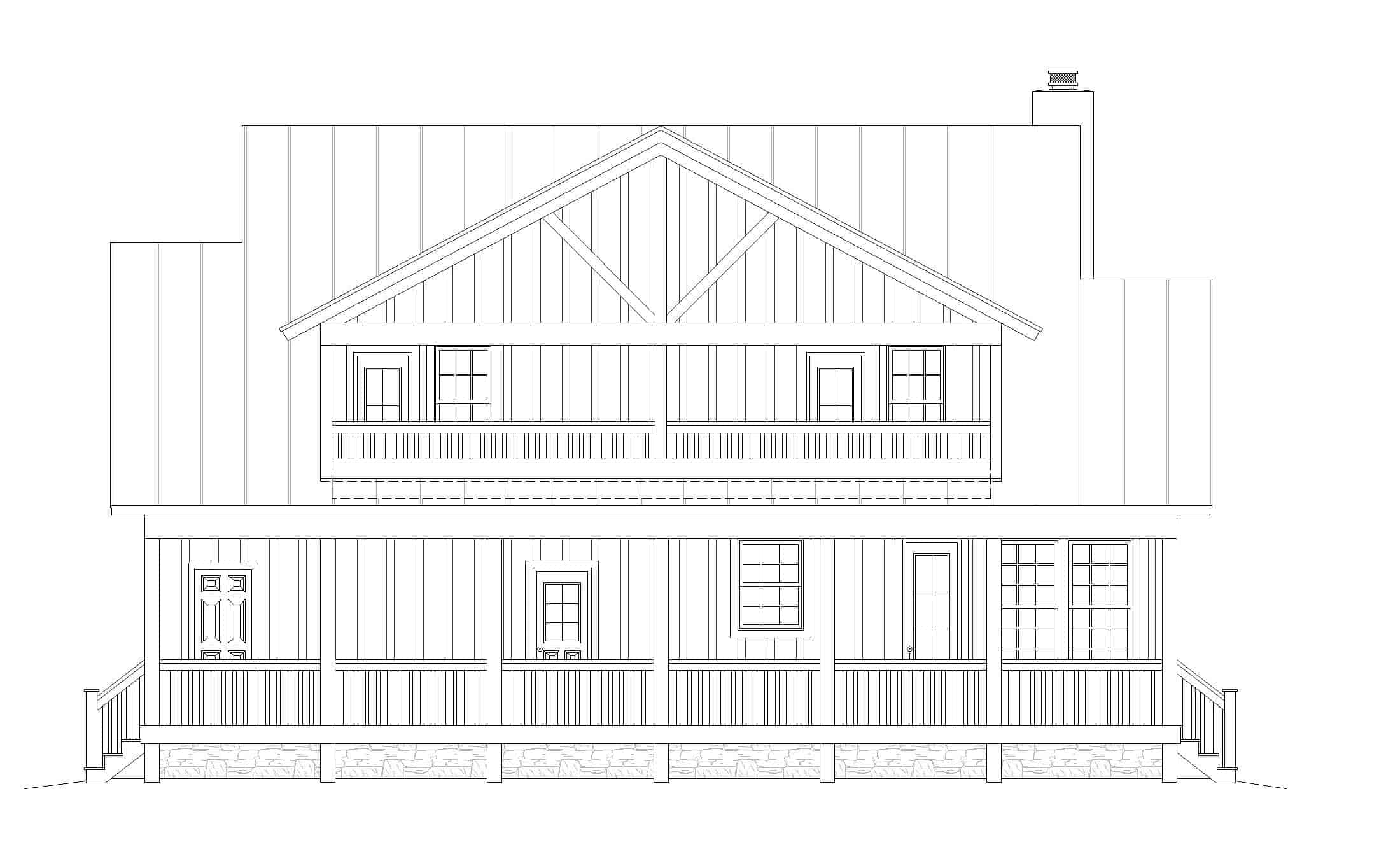 Home Plan Rear Elevation of this 3-Bedroom,2271 Sq Ft Plan -196-1235