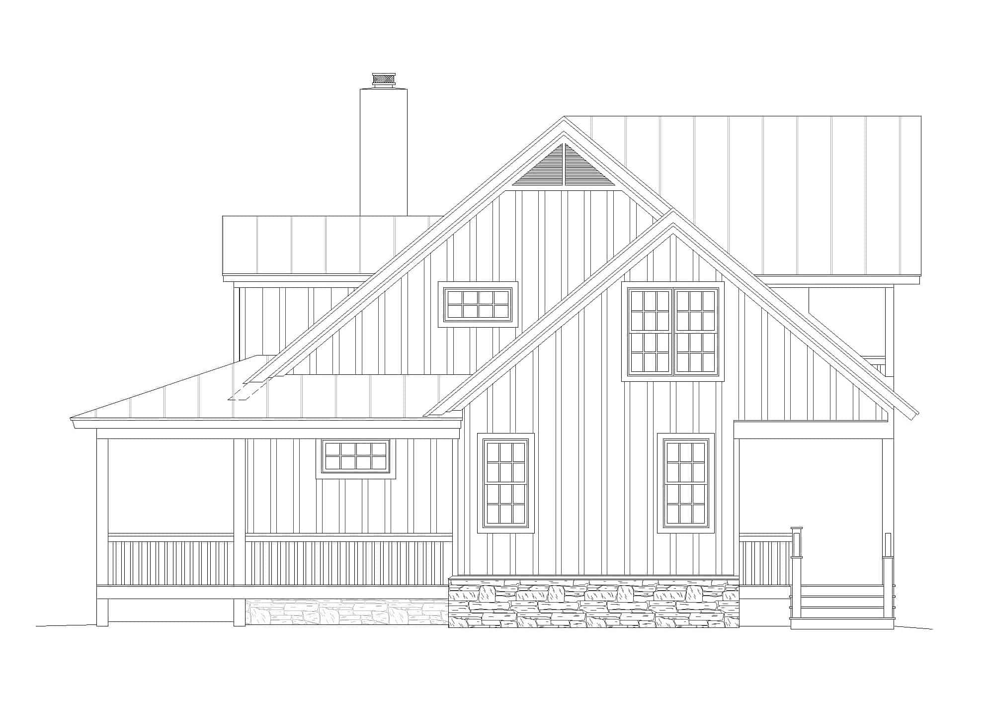 Home Plan Right Elevation of this 3-Bedroom,2271 Sq Ft Plan -196-1235