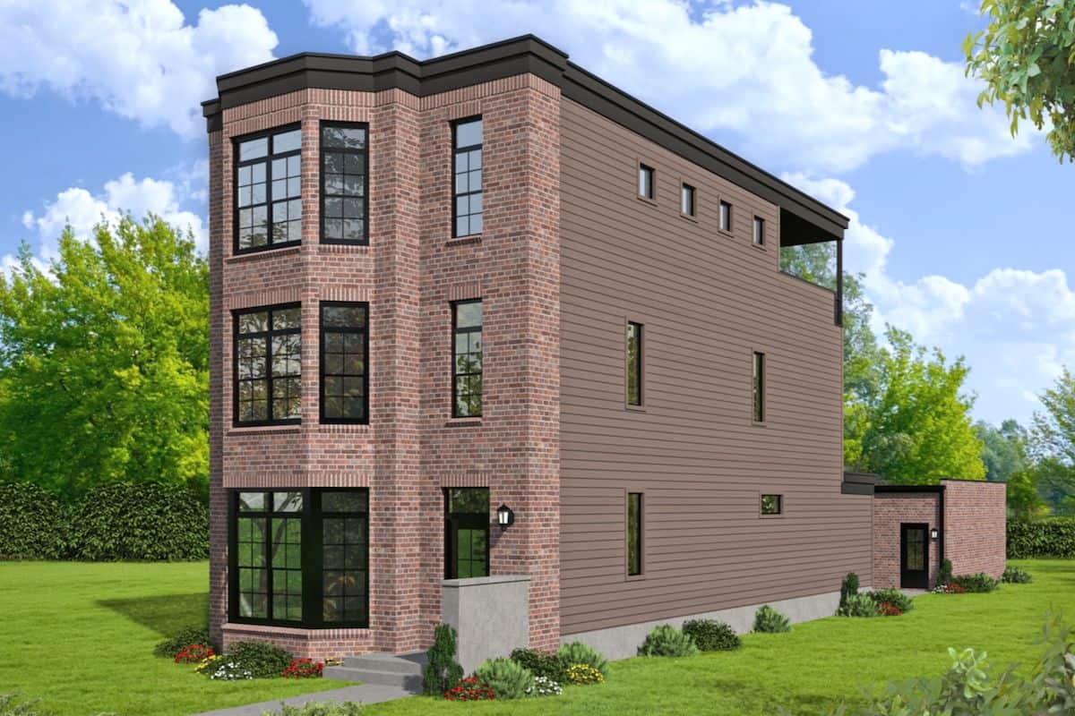 Contemporary Townhouse (ThePlanCollection: Plan #196-1236)