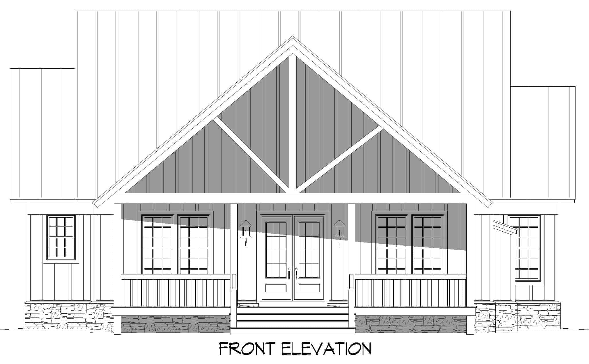 Home Plan Front Elevation of this 3-Bedroom,2100 Sq Ft Plan -196-1237
