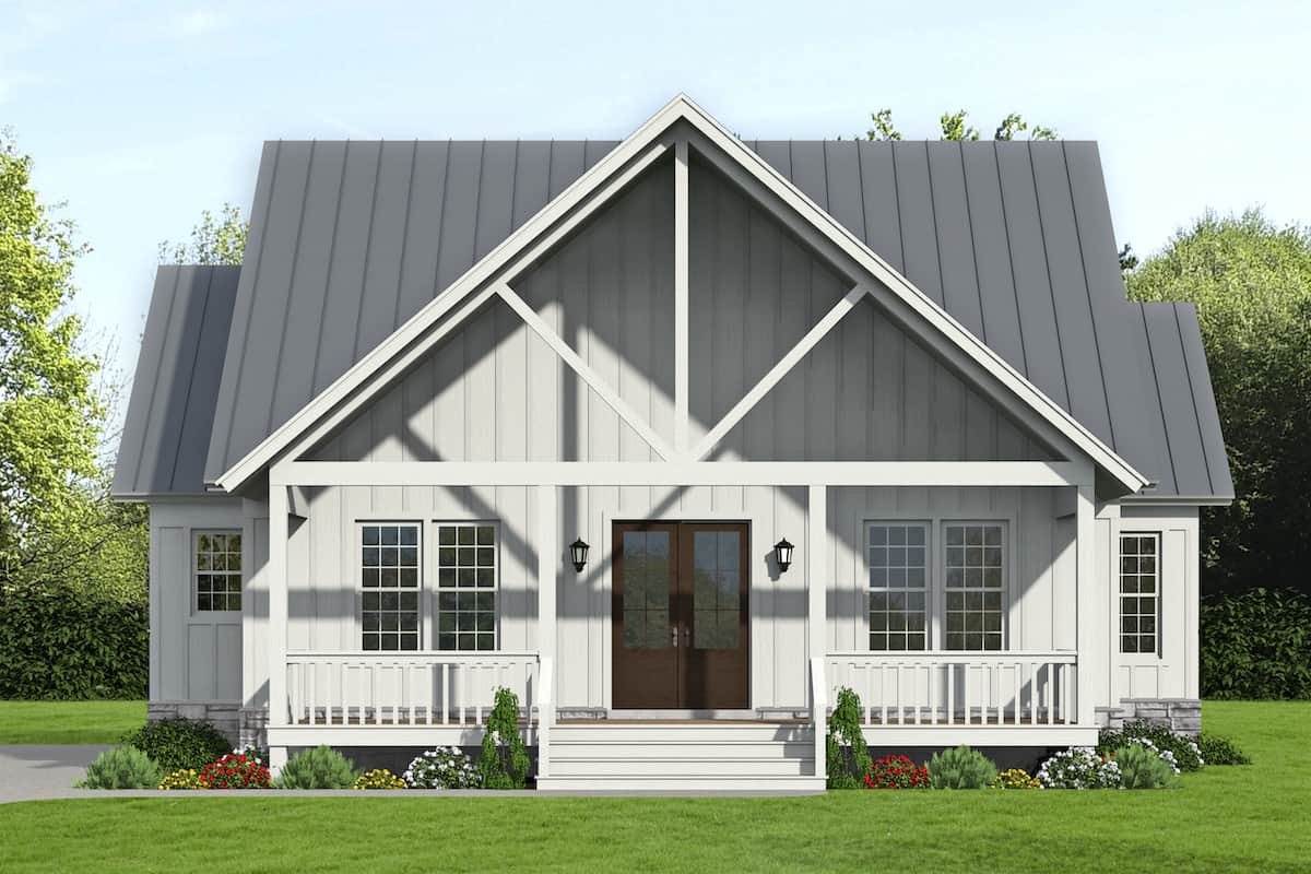 Modern Farmhouse (ThePlanCollection: Plan #196-1237)