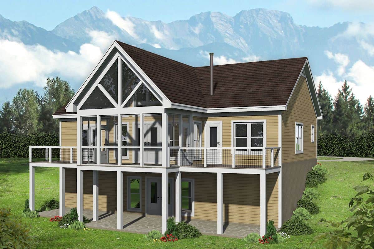 Rear View of this 4-Bedroom, 2633 Sq Ft Plan - 196-1241