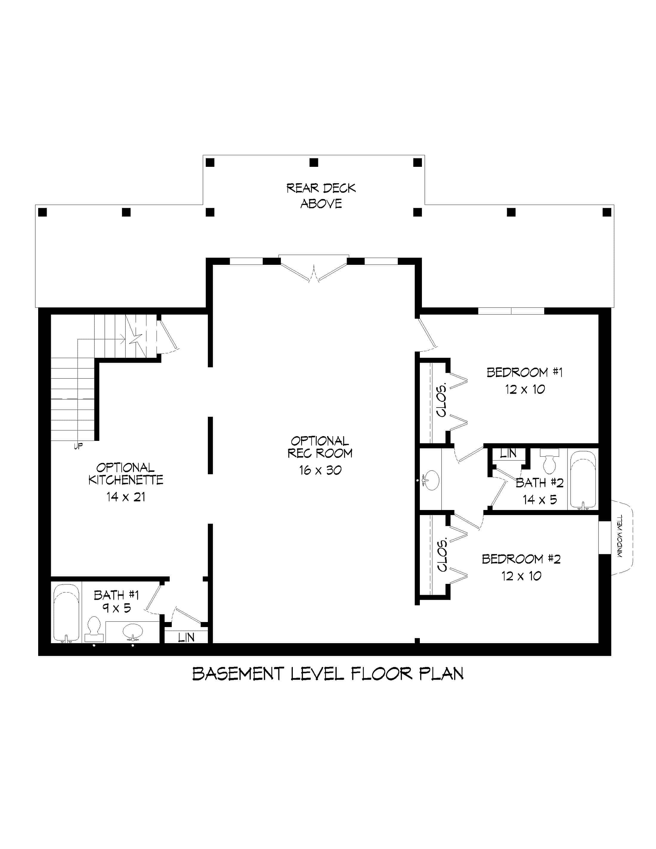 Basement of Ranch Plan #196-1241