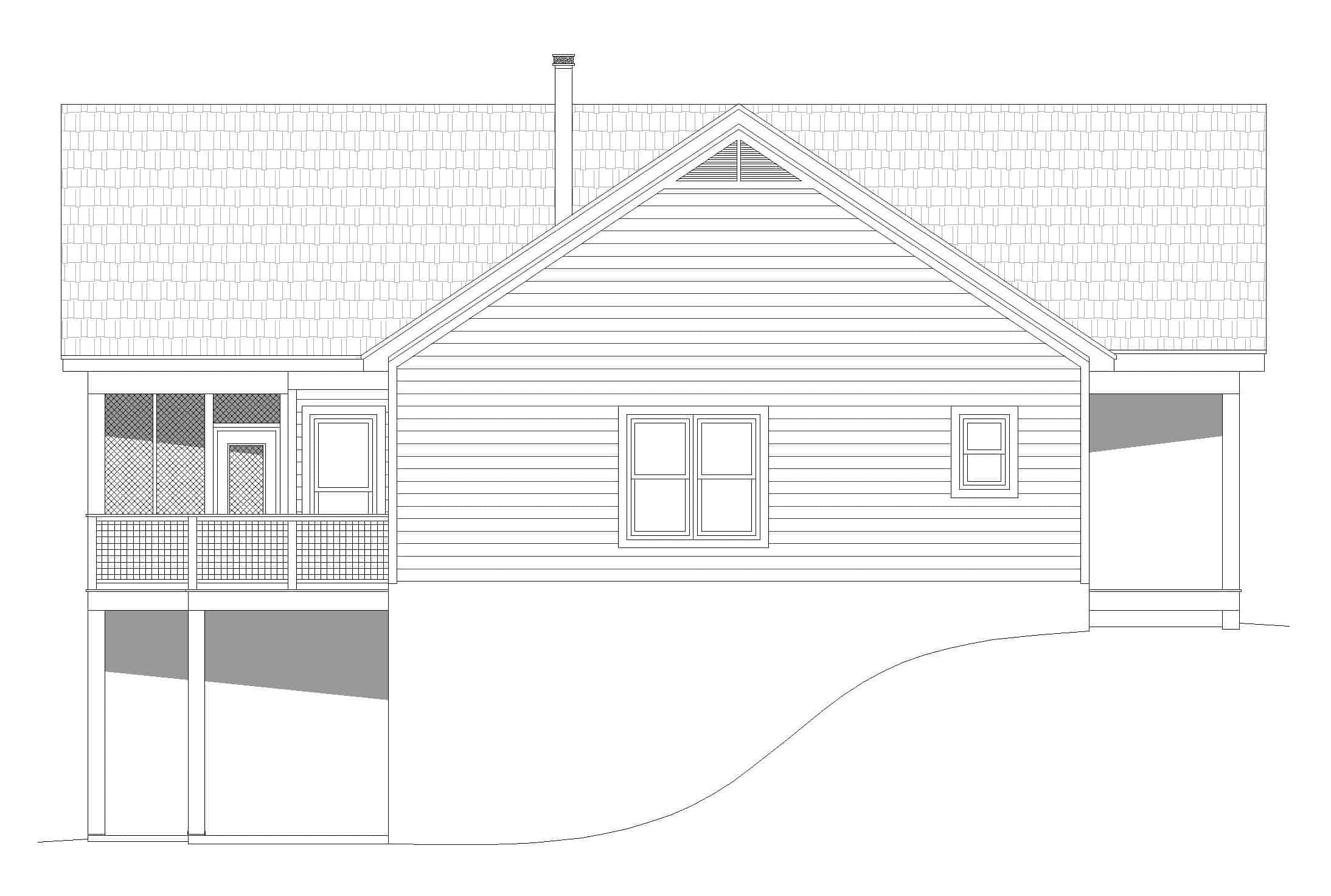 Home Plan Left Elevation of this 4-Bedroom,2633 Sq Ft Plan -196-1241