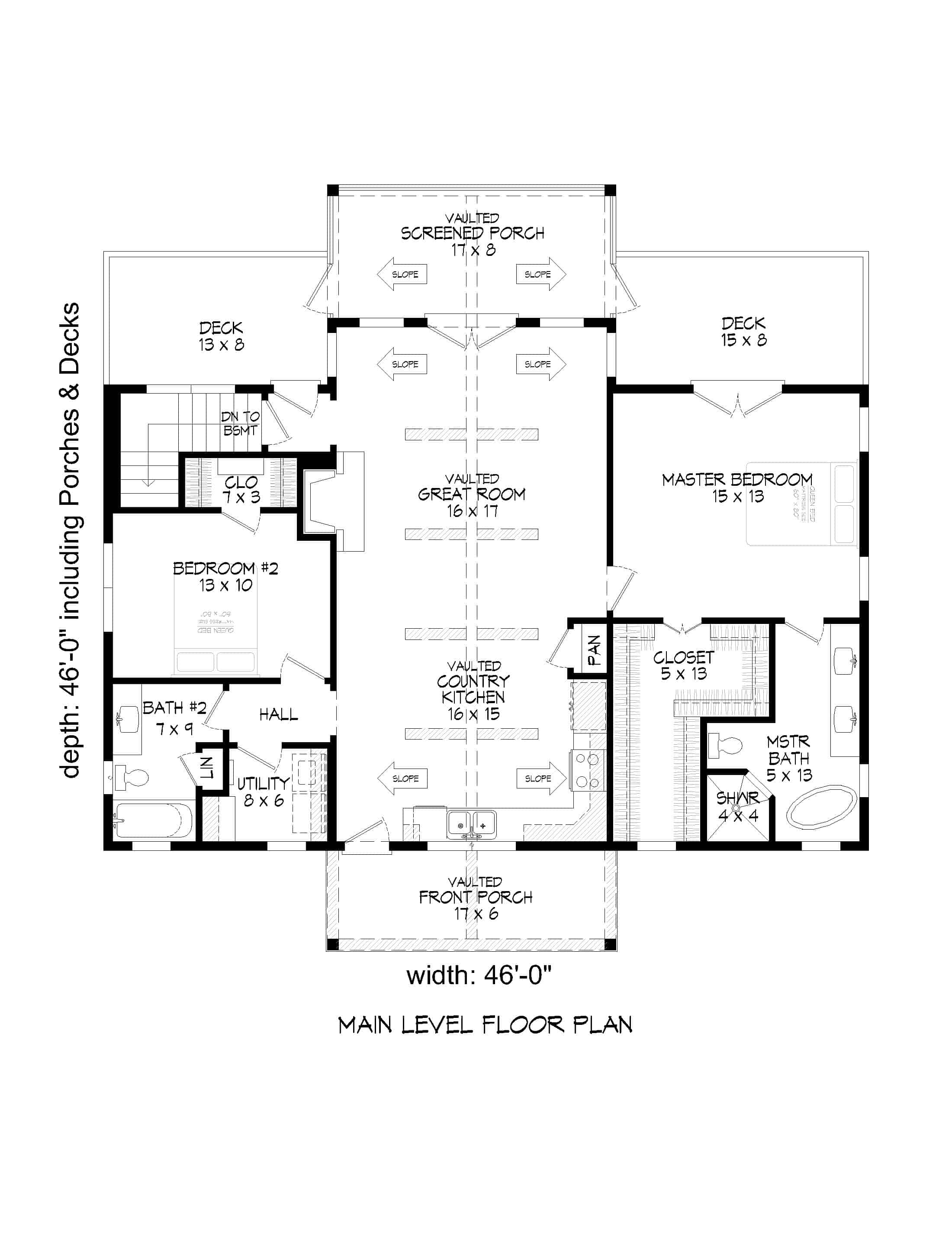 Main Level of Ranch Plan #196-1241