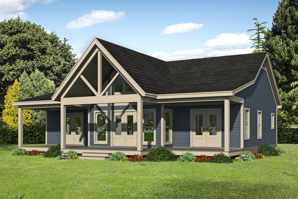 Rear View of this 2-Bedroom, 1357 Sq Ft Plan - 196-1243