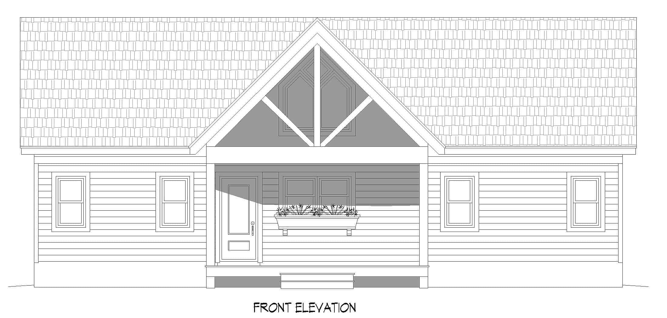 Home Plan Front Elevation of this 2-Bedroom,1357 Sq Ft Plan -196-1243