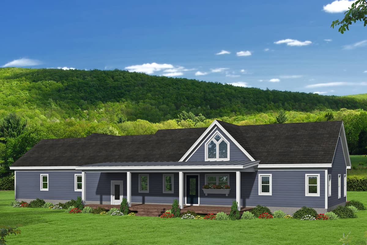 Rear View of this 2-Bedroom, 1365 Sq Ft Plan - 196-1244