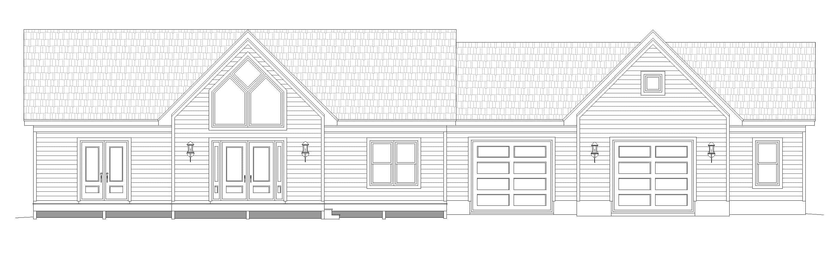 Home Plan Front Elevation of this 2-Bedroom,1365 Sq Ft Plan -196-1244