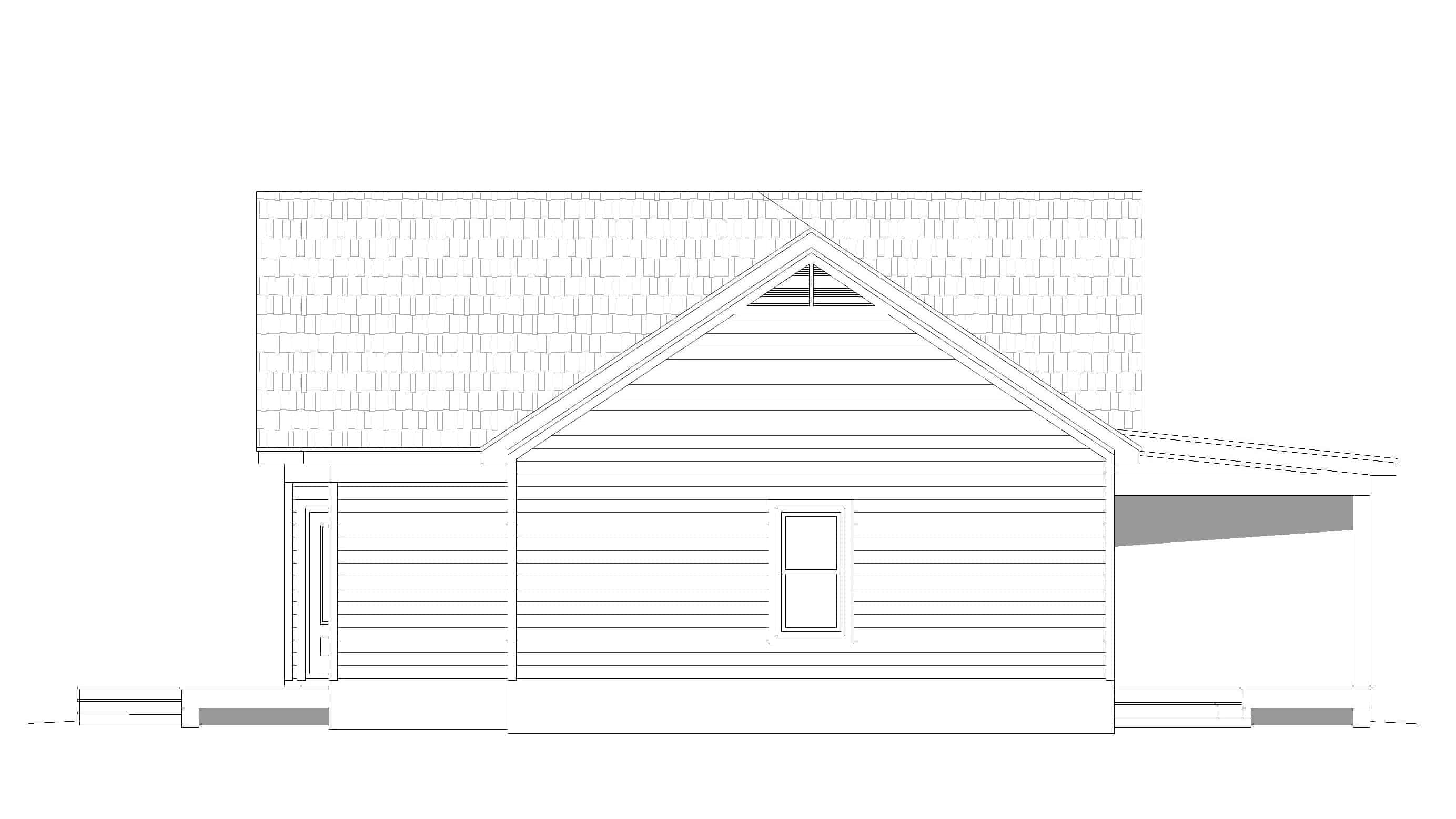 Home Plan Right Elevation of this 2-Bedroom,1365 Sq Ft Plan -196-1244