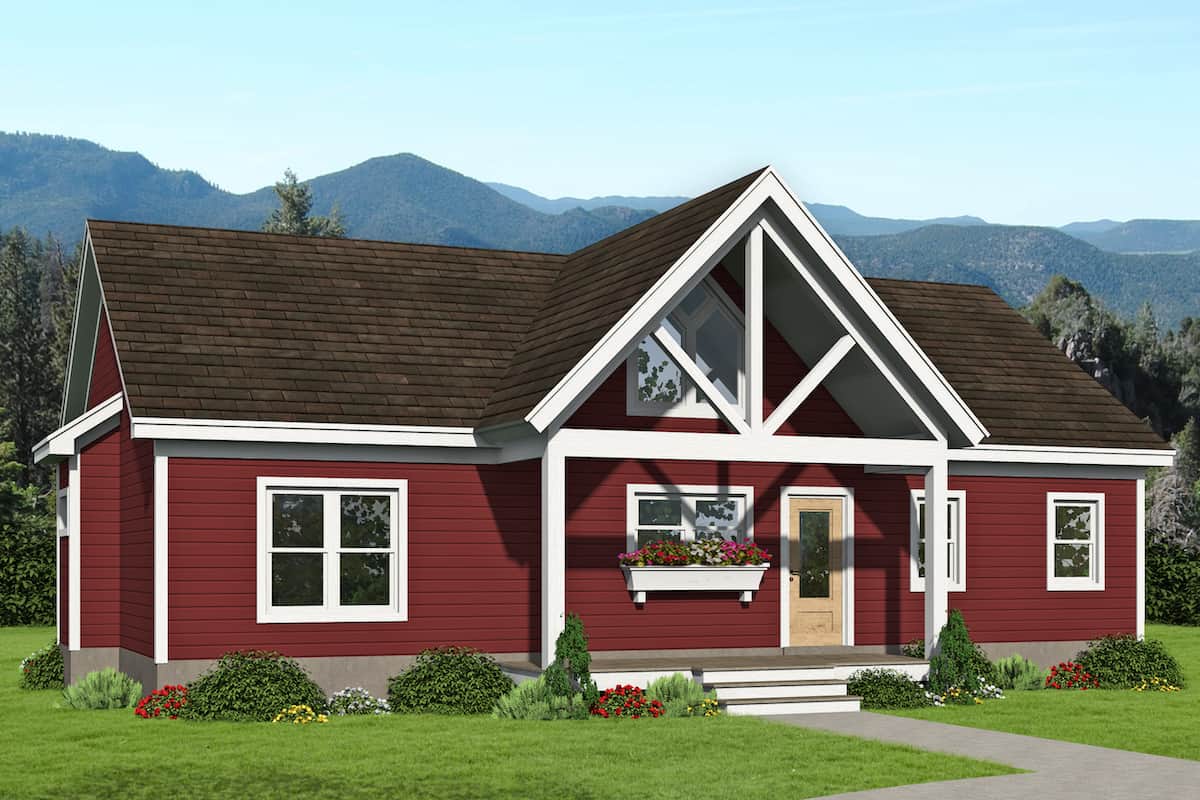 Ranch style home (ThePlanCollection: Plan #196-1245)