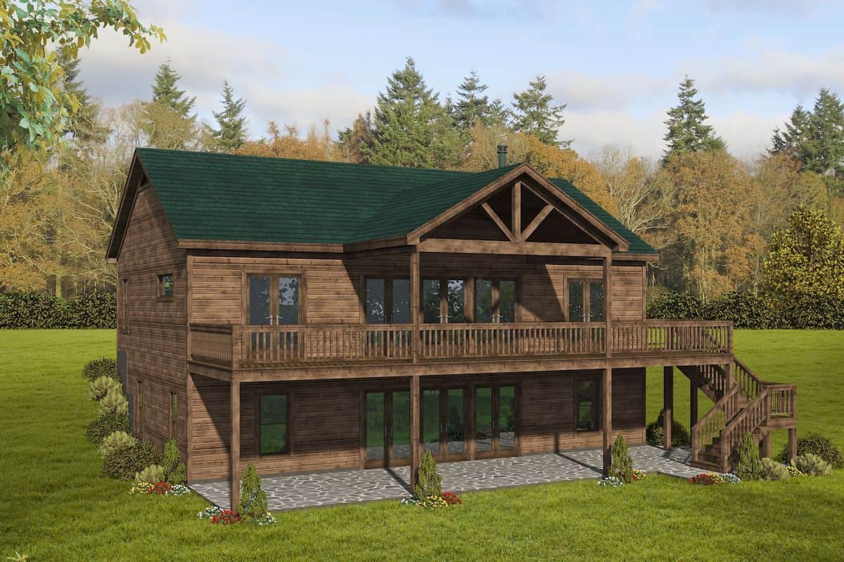 Rear View of this 3-Bedroom, 1380 Sq Ft Plan - 196-1246