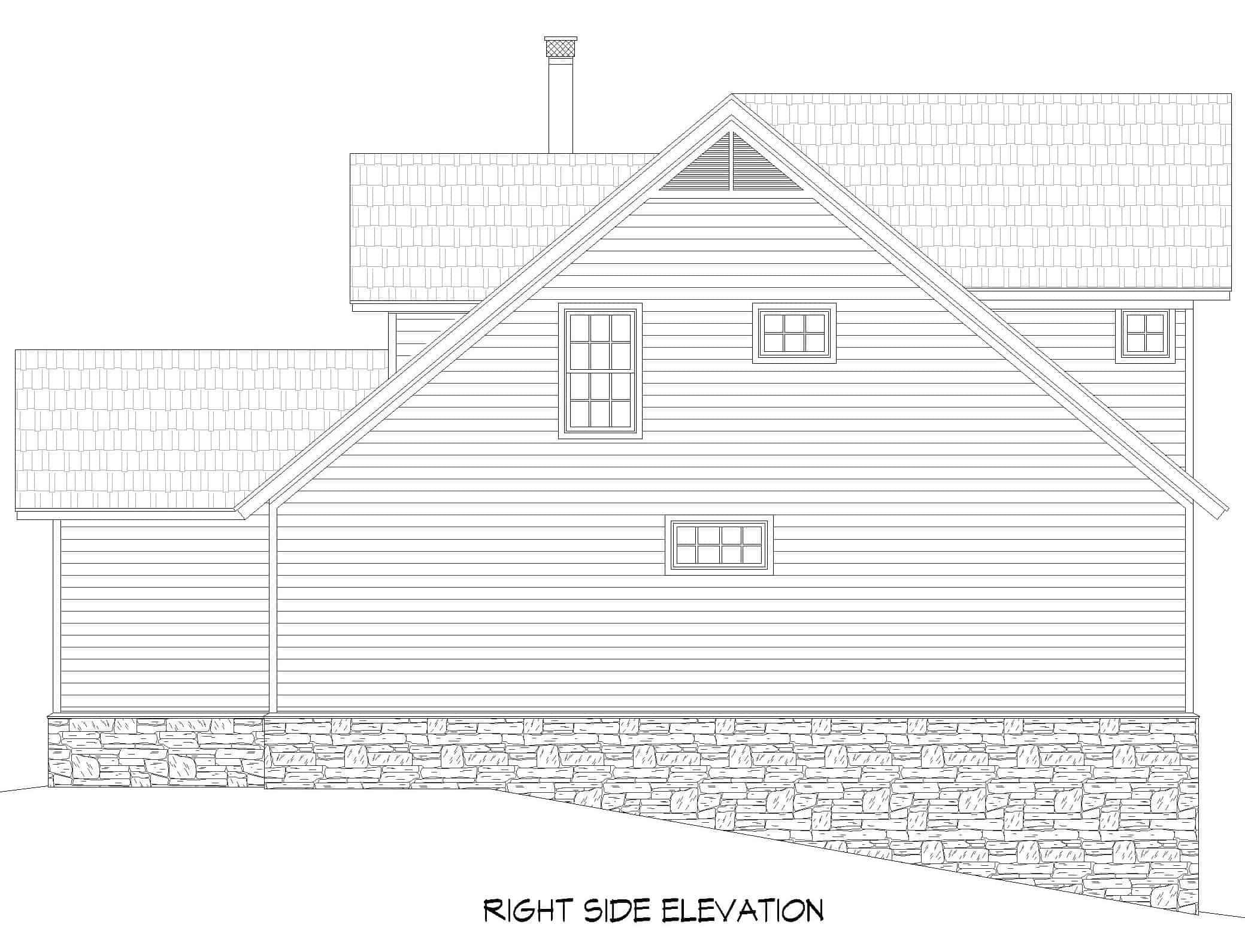 Home Plan Right Elevation of this 3-Bedroom,1970 Sq Ft Plan -196-1247
