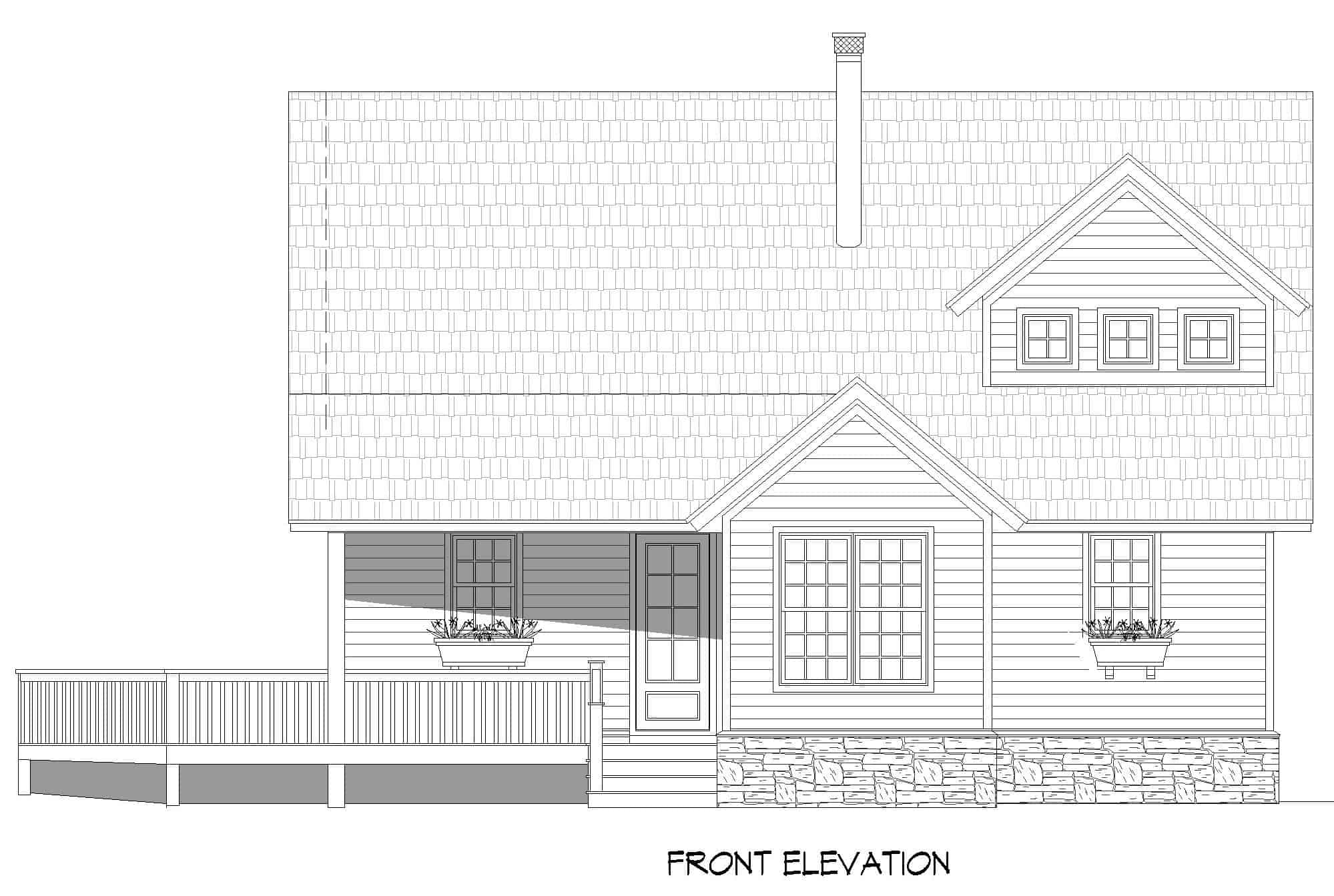 Home Plan Front Elevation of this 3-Bedroom,1970 Sq Ft Plan -196-1247
